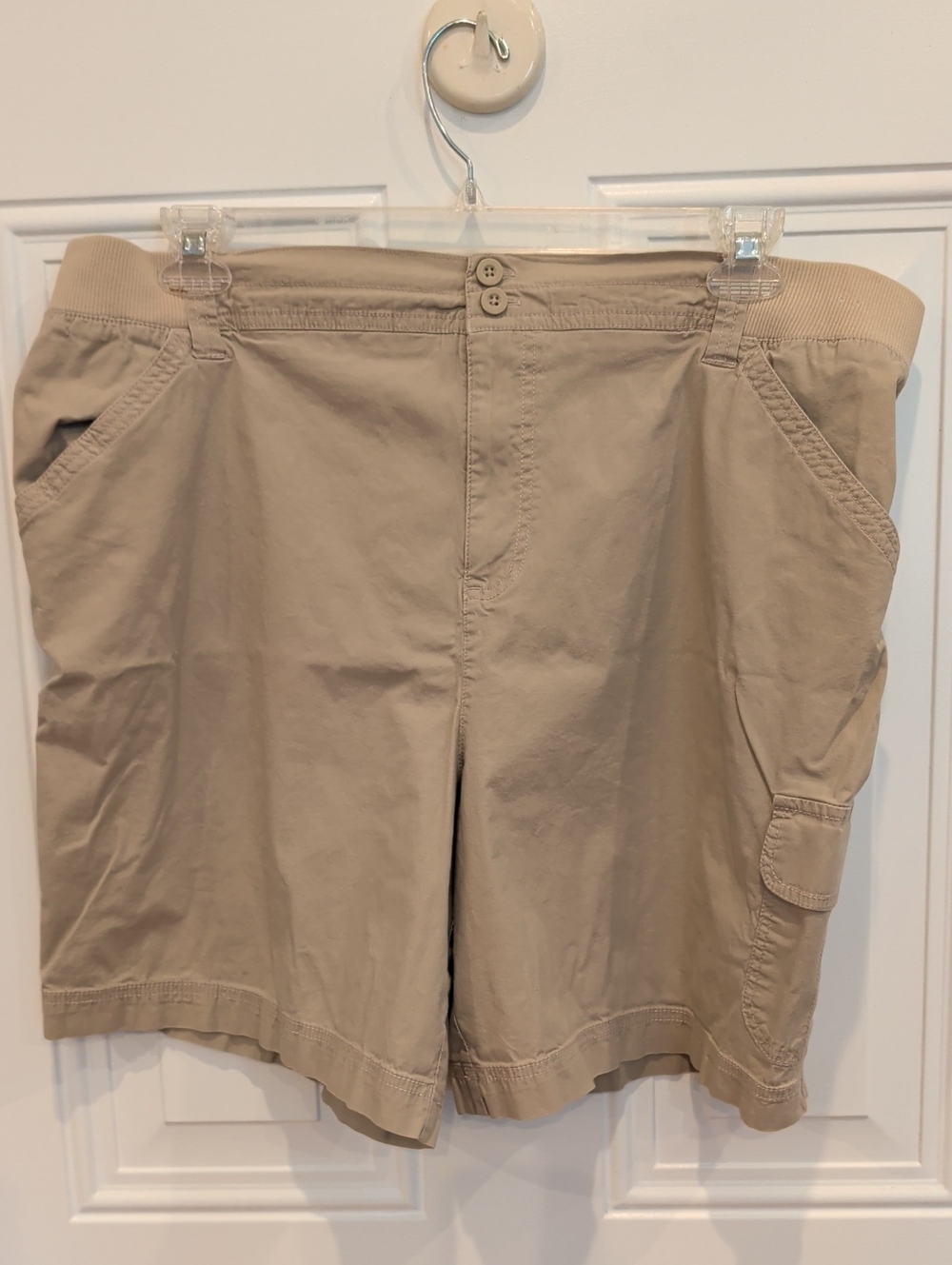 Bobbi Brooks Women's Casual Cargo Shorts in Khaki - Lightweight Everyday Short